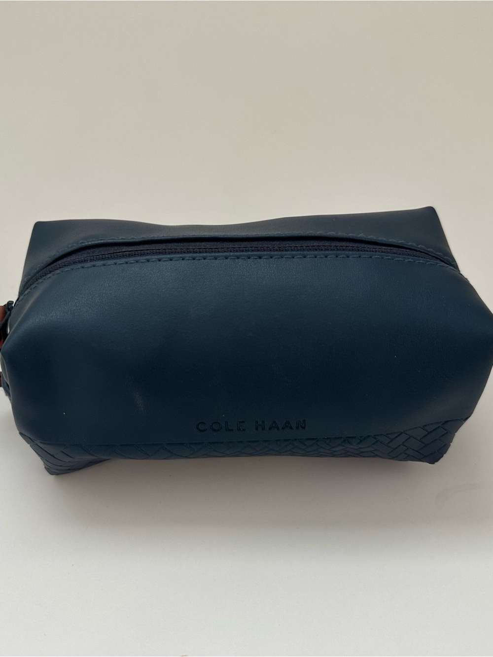 Cole Haan Navy Leather Travel/Makeup Bag